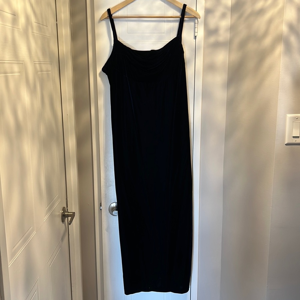 Navy Blue velvet formal gown